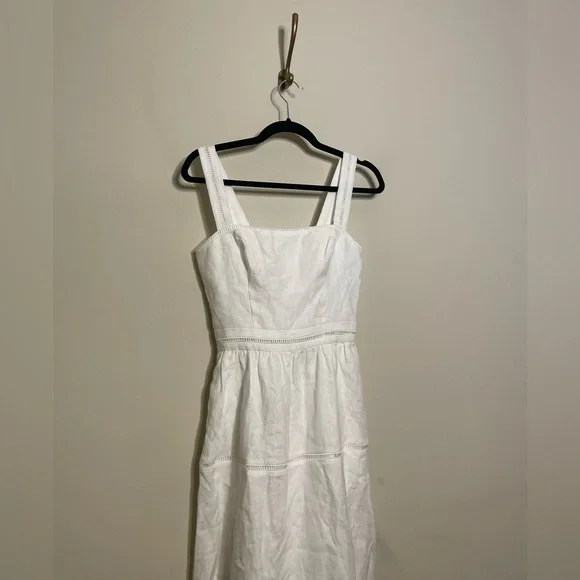 Reformation Everett Linen Dress in White - Picture 8 of 10